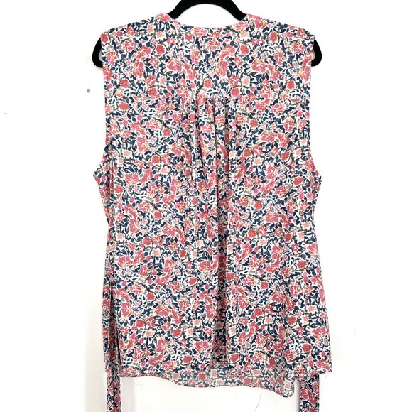 1.State Floral Sleeveless Wrap Top Pink Blue 2X zq - Picture 5 of 5